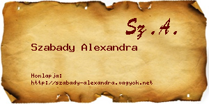 Szabady Alexandra névjegykártya
